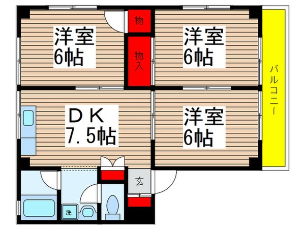 サニ－ヒル中新宿の物件間取画像